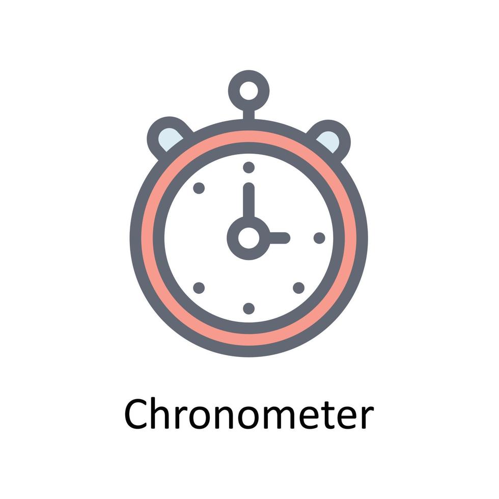 Chronometer Vector Fill outline Icons. Simple stock illustration stock