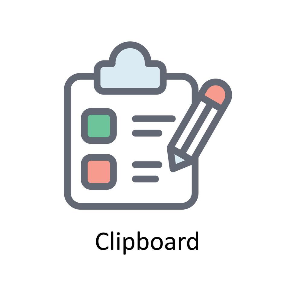 Clipboard Vector Fill outline Icons. Simple stock illustration stock