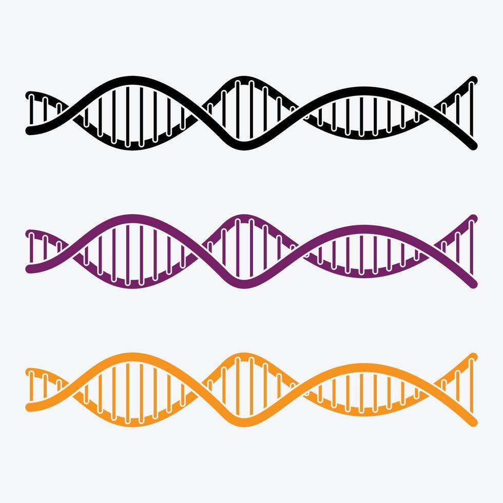 Illustration of DNA Helix in Solid Colors Vector