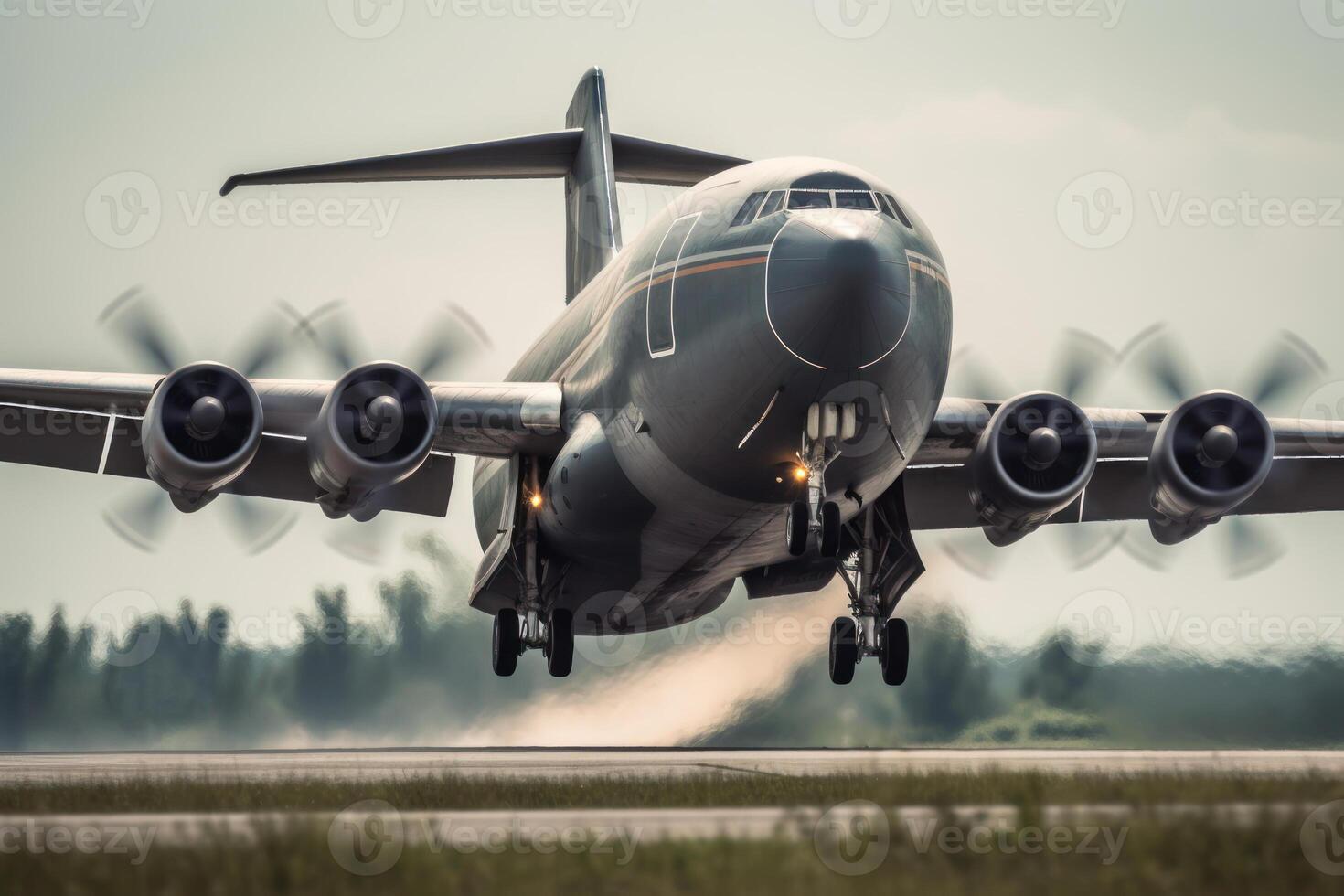 cargo plane taking off runway photo