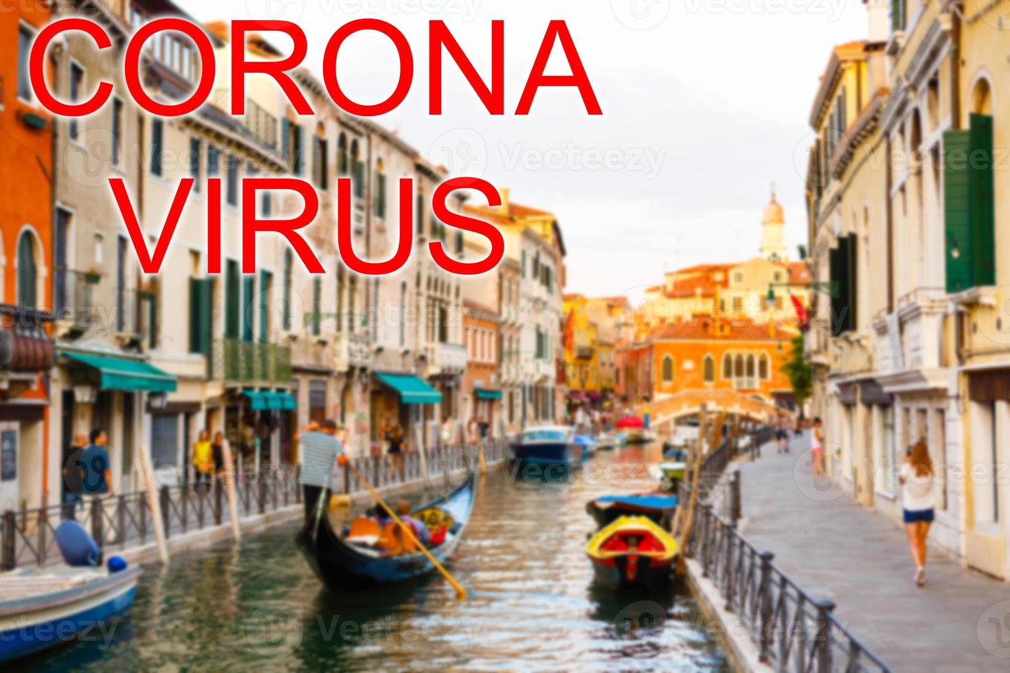 Coronavirus 2019-nCoV, COVID-19 in Italy. Venice gondolas on San Marco square, Venice, Italy. photo