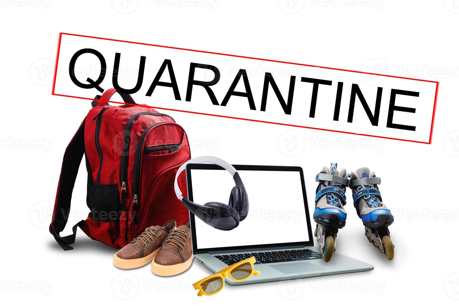 Quarantine. school coronavirus. Viruses. Epidemics. school backpack photo