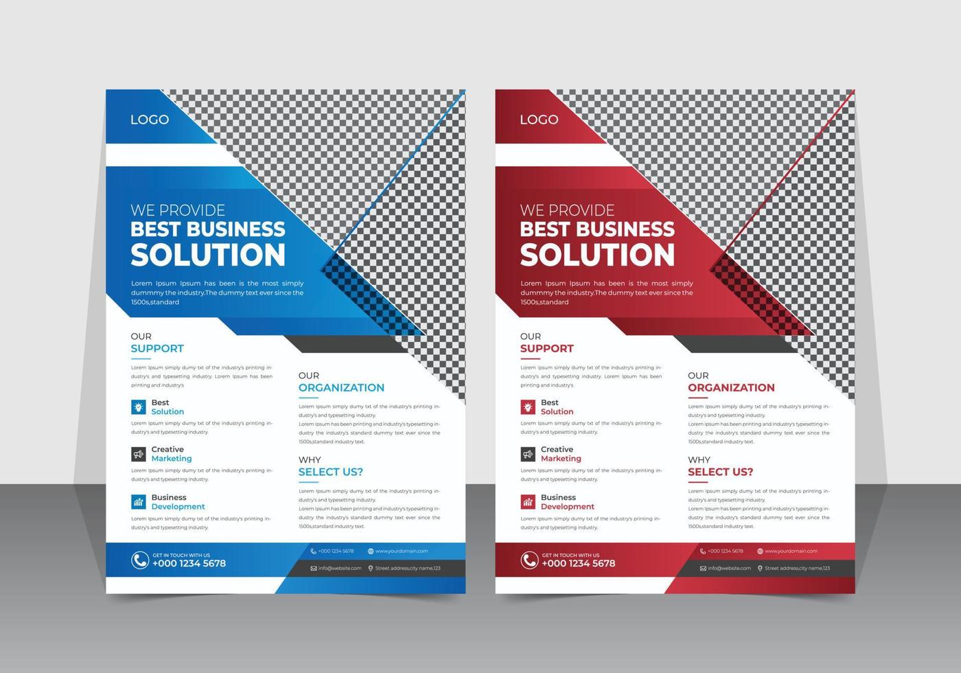 Corporate business multipurpose flyer design or modern brochure cover leaflet template vector