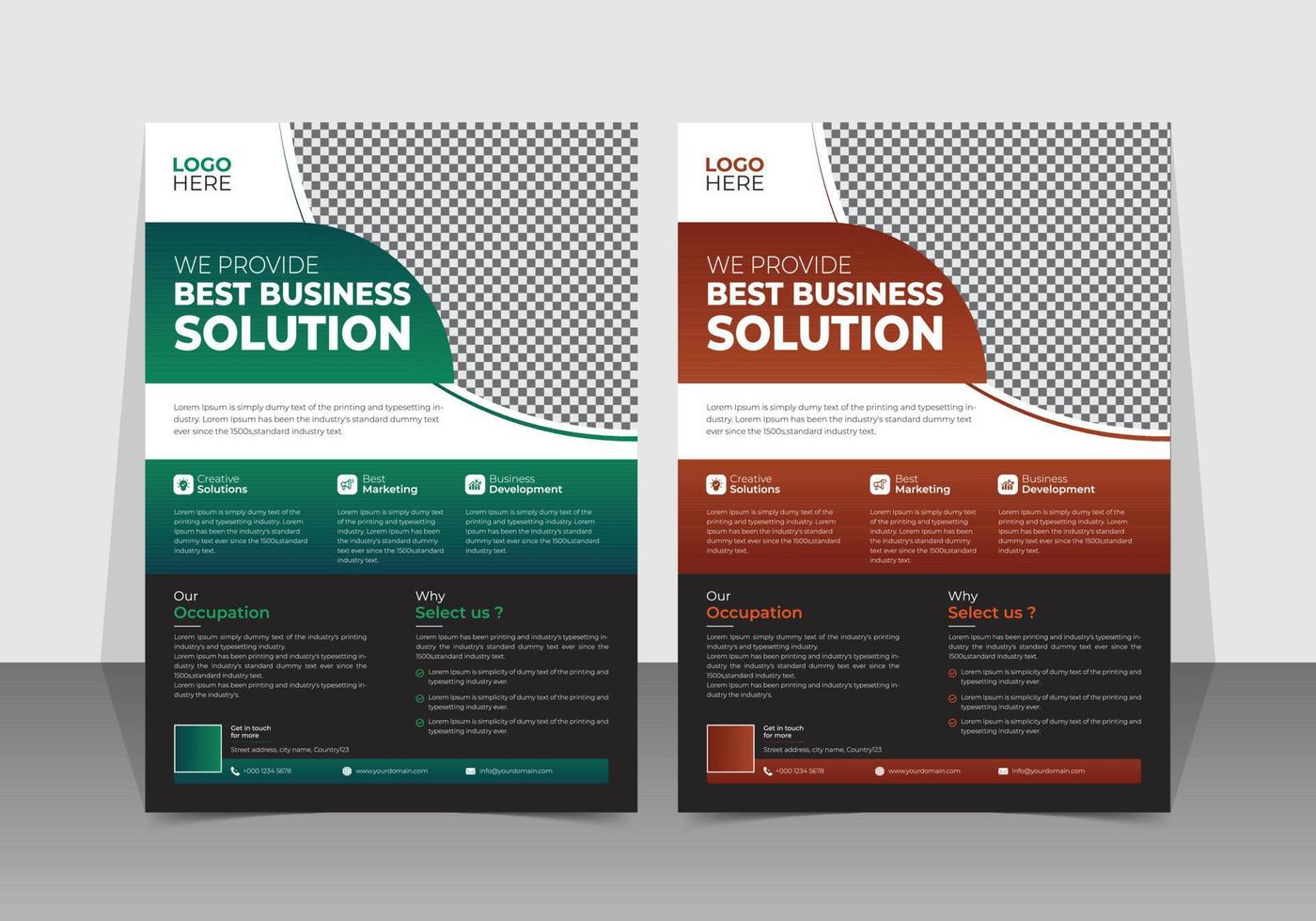 Corporate business multipurpose flyer design or modern brochure cover leaflet template vector