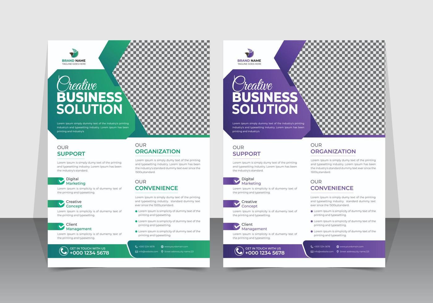 Corporate business multipurpose flyer design or modern brochure cover leaflet template vector