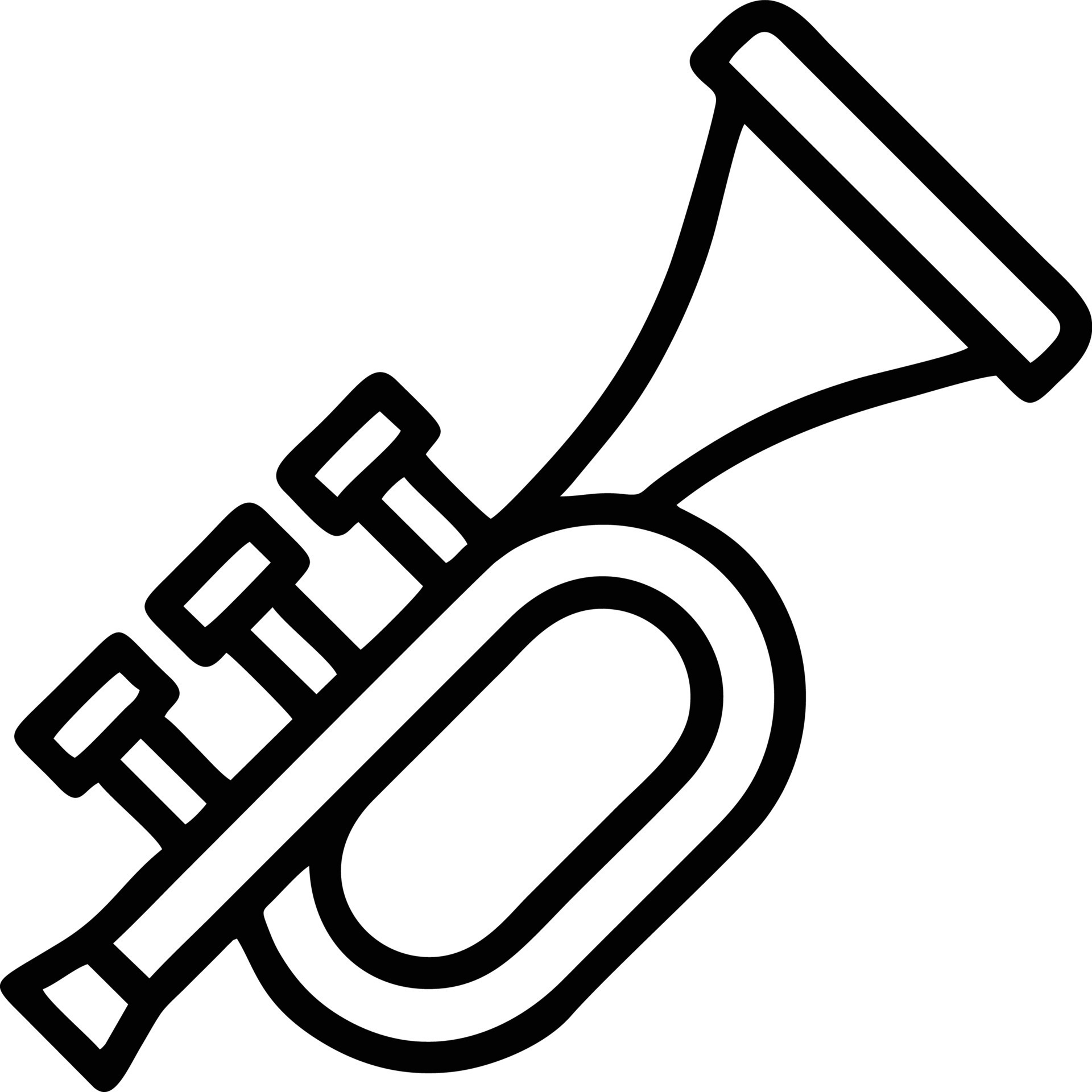 trumpet instrument icon symbol design vector image. Illustration of