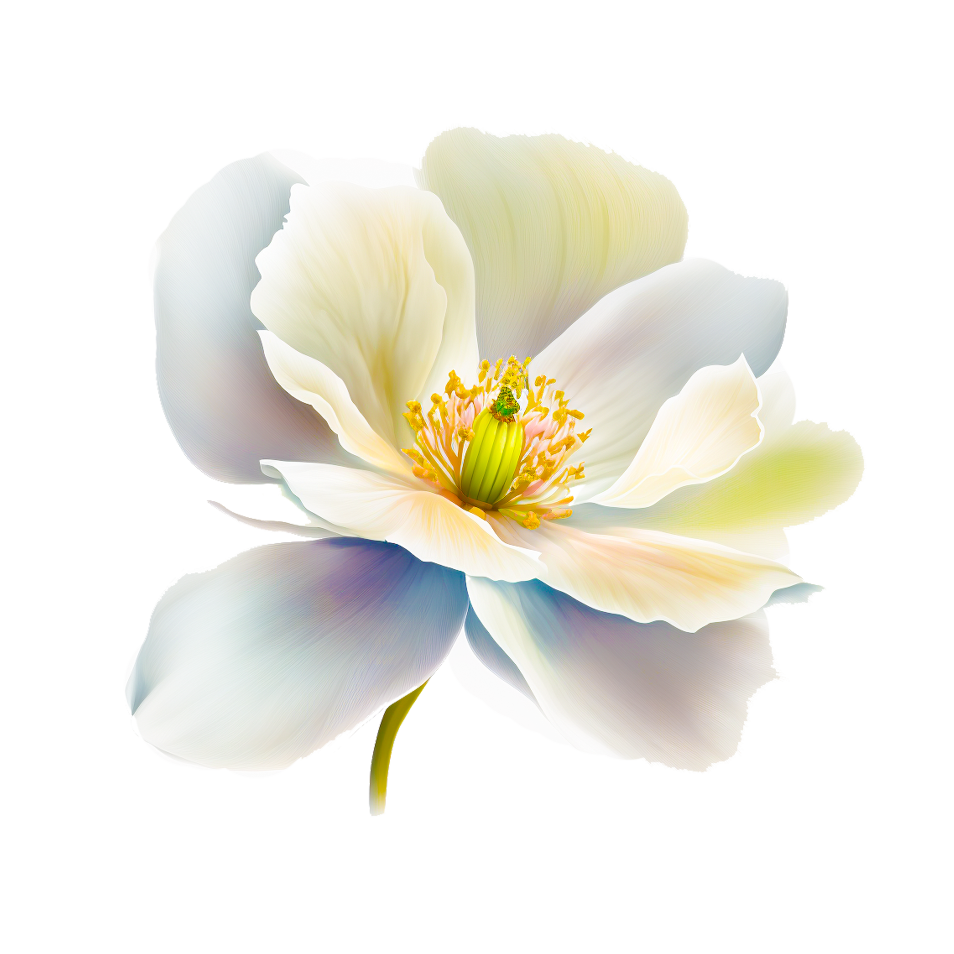 hand painted realistic white flower 22228583 PNG