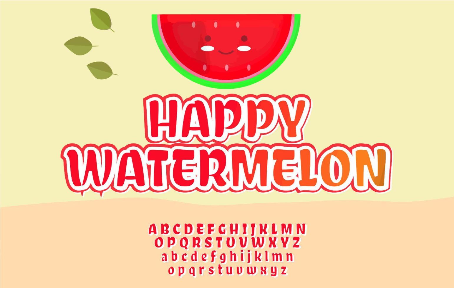 Watermelon red fruit unique vector alphabet