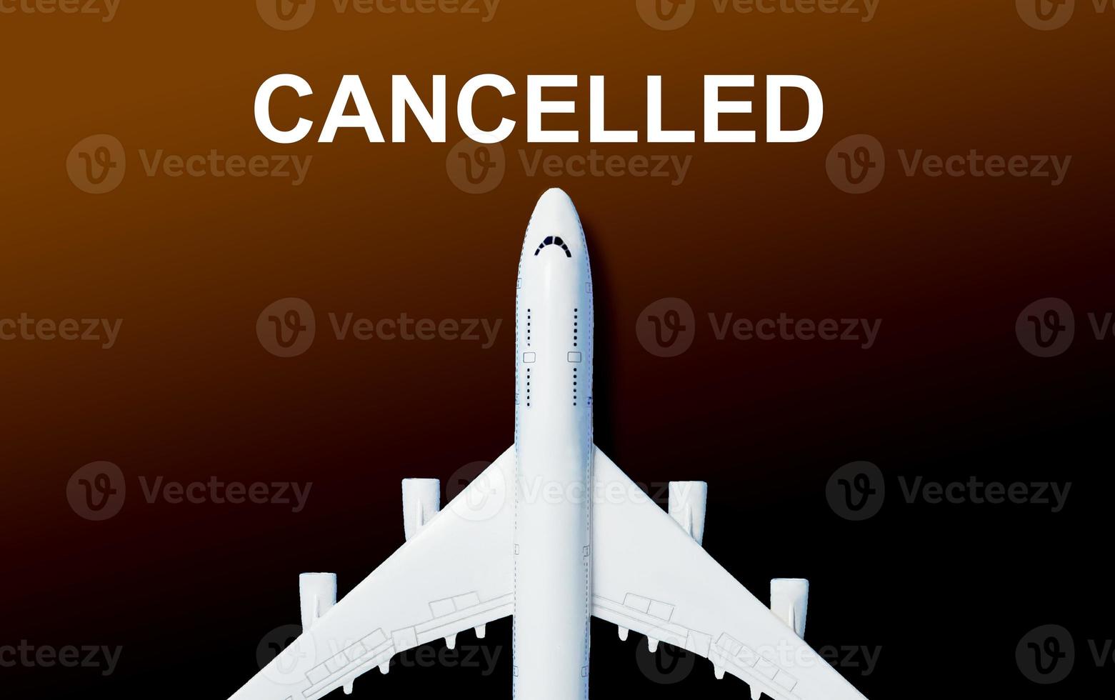 plane flight on a black background with text cancel photo