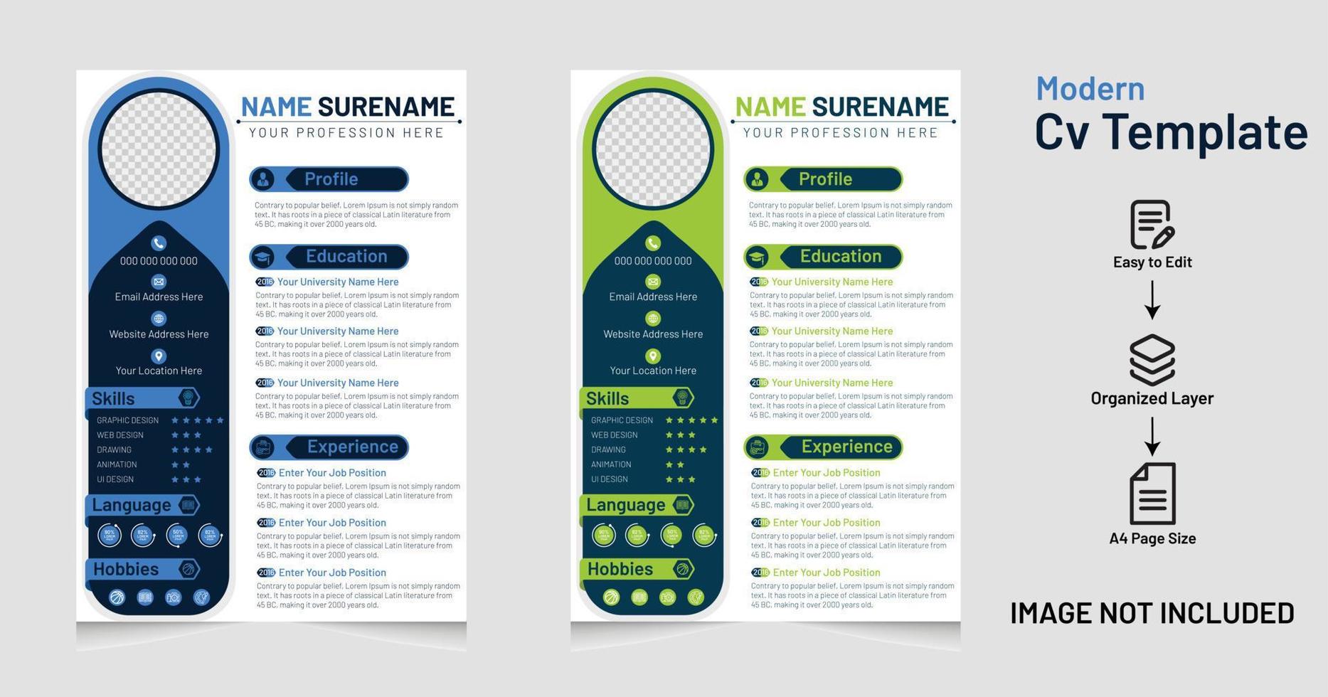 profesional CV o currículum modelo diseño o cubrir letra con un moderno mínimo y único concepto vector