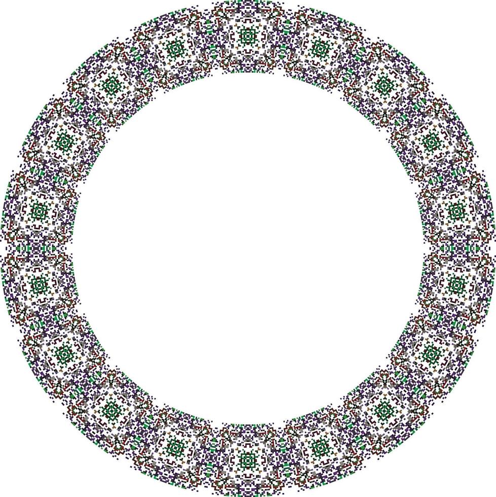 Round frame with abstract pattern. Copy space. Vector clip art.