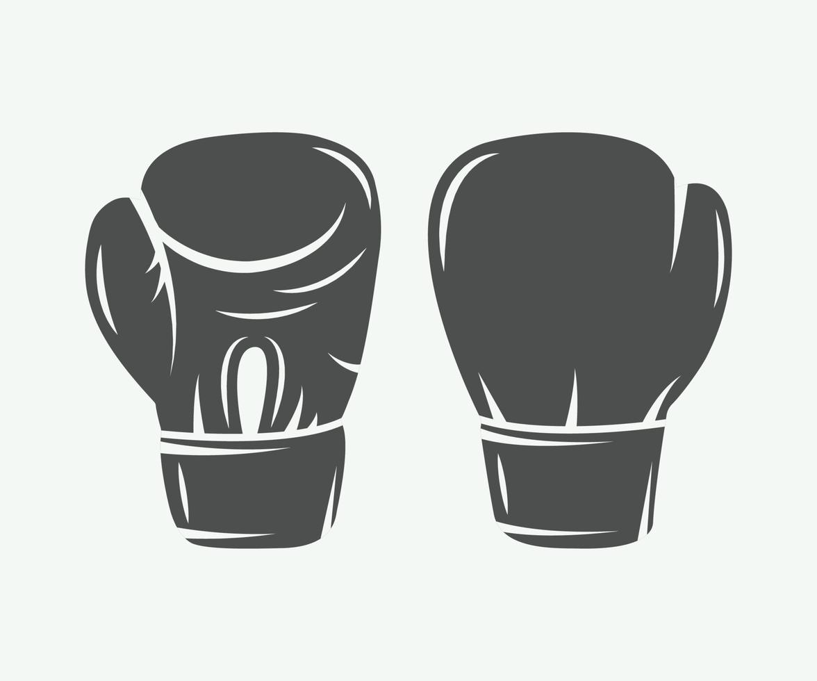 Boxing gloves in vintage style. Vector illustration