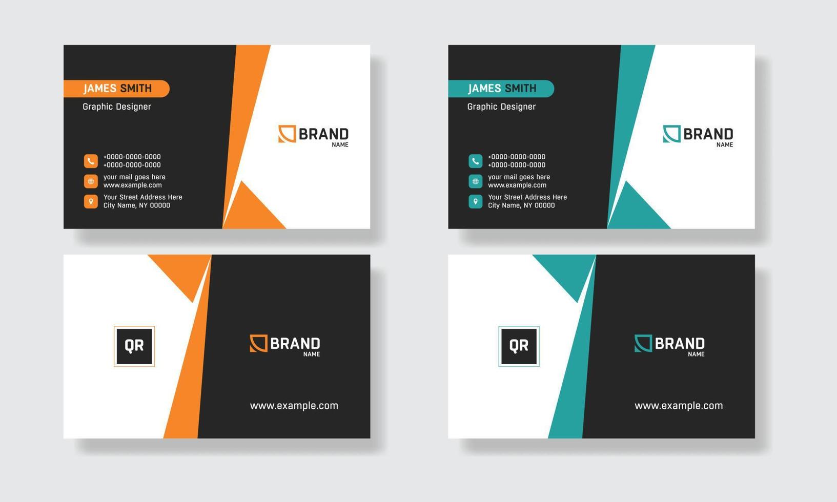Corporate Identity Business Card, Professional Corporate Business Card, Geometric Business Card Template, Modern Business Card Design vector