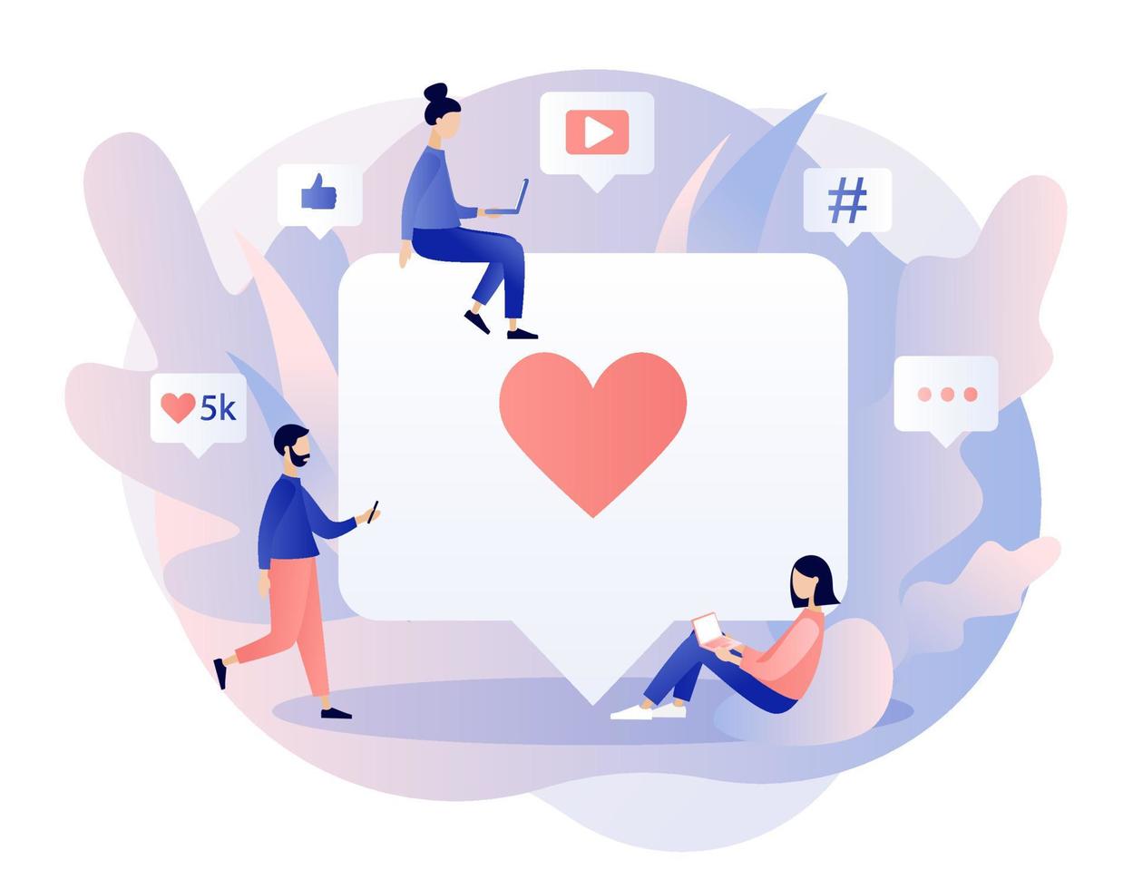 Social media concept. Flat style. Vector illustration