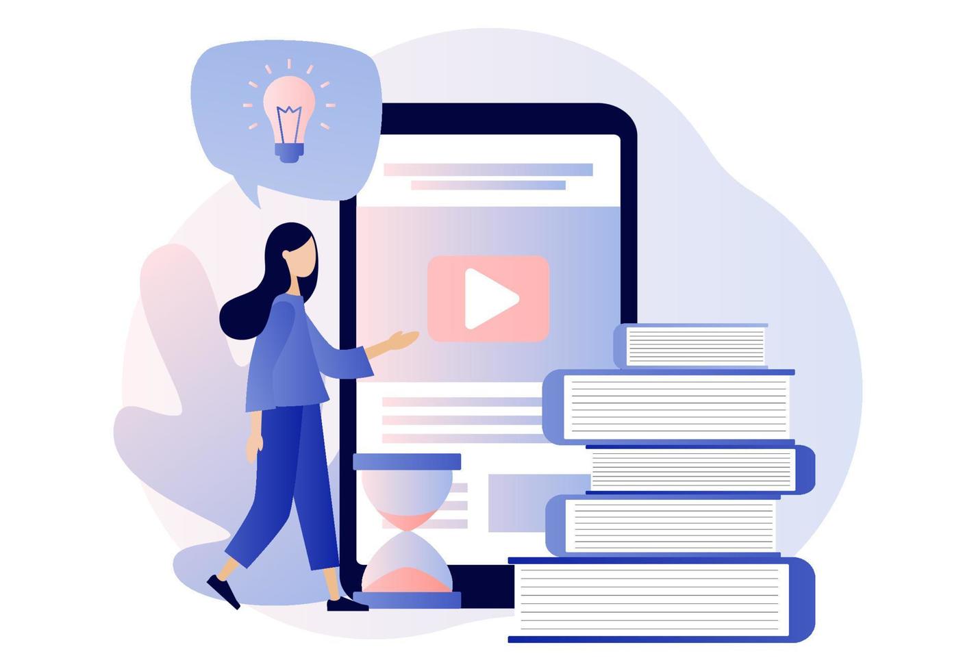 Online Education. Flat style. Vector illustration