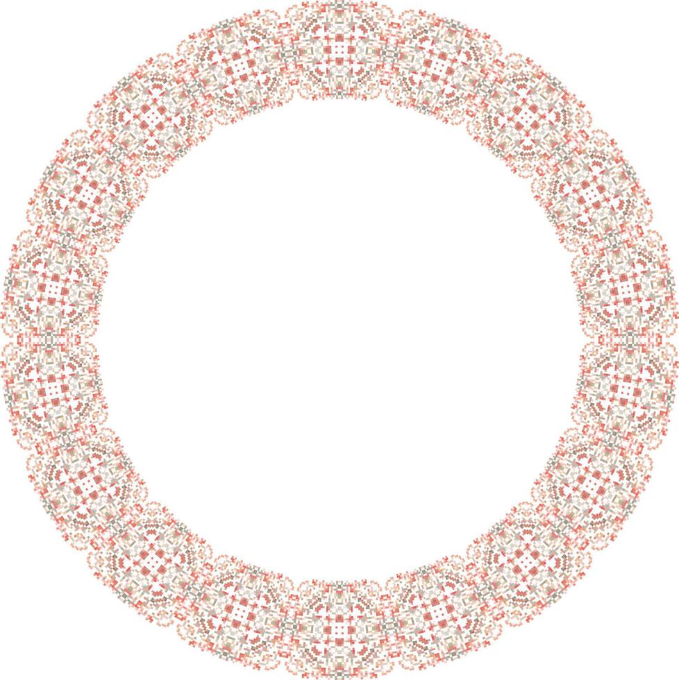 Decorative round frame with floral pattern. Elegant element for design in Eastern style, place for text. Floral border. Lace illustration for invitations and greeting cards. vector