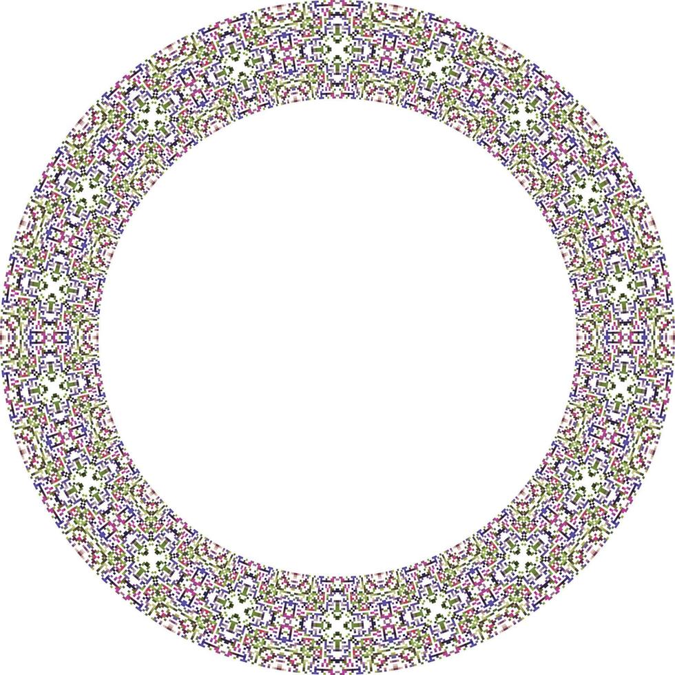 Decorative round frame with floral pattern. Elegant element for design in Eastern style, place for text. Floral border. Lace illustration for invitations and greeting cards. vector