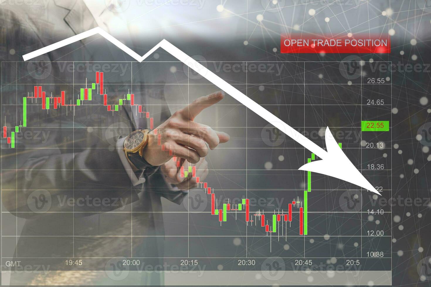 Financial concept. graphs of financial crisis 2020, copy space photo