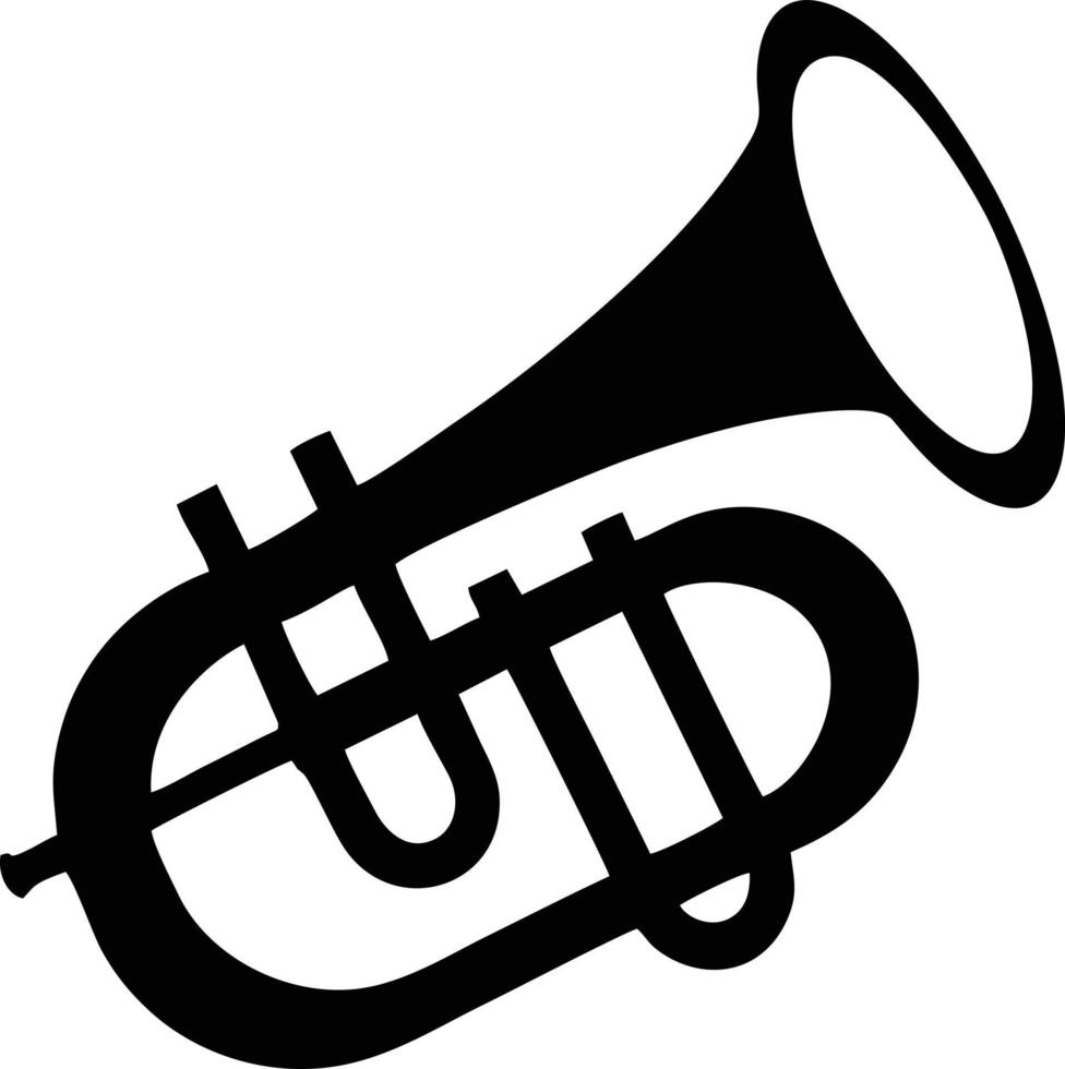 trumpet instrument icon symbol design vector image. Illustration of musical trumpet horn vector design image. EPS 10