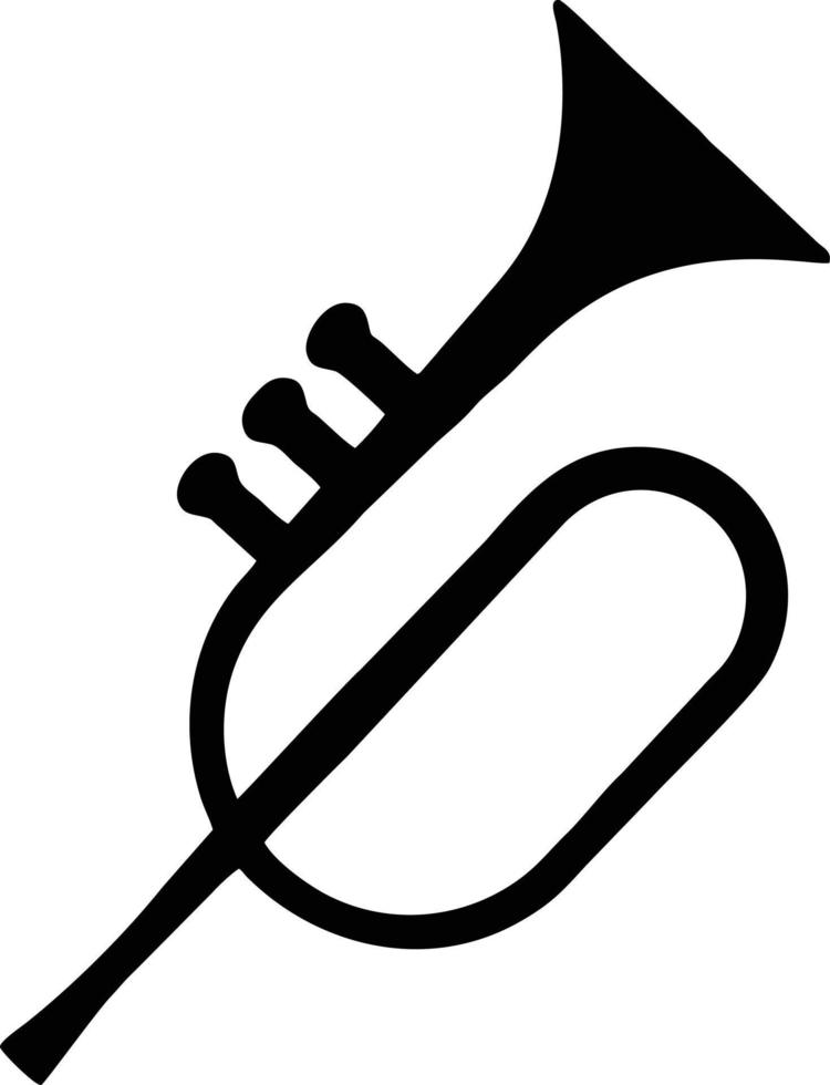 trumpet instrument icon symbol design vector image. Illustration of musical trumpet horn vector design image. EPS 10