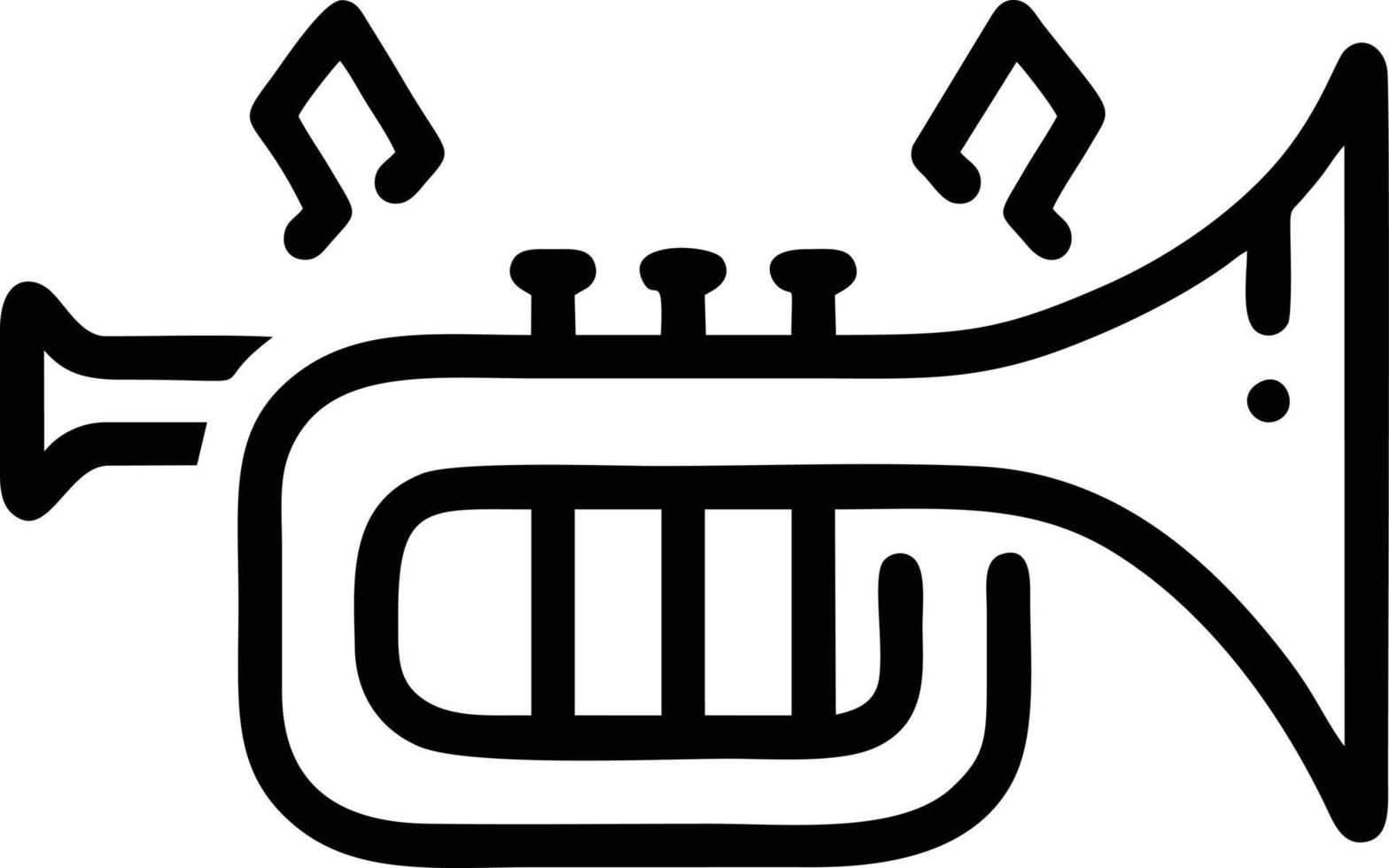 trumpet instrument icon symbol design vector image. Illustration of musical trumpet horn vector design image. EPS 10