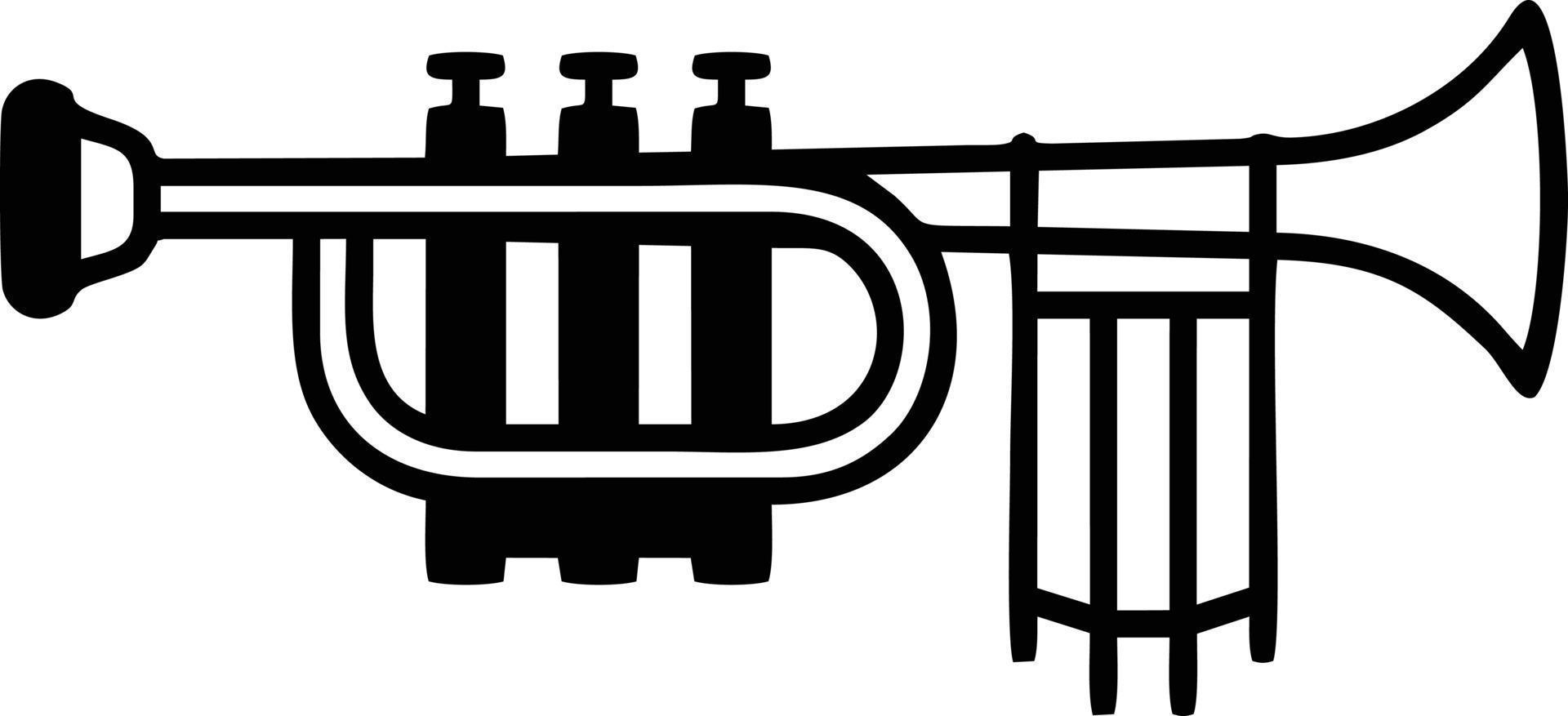 trumpet instrument icon symbol design vector image. Illustration of musical trumpet horn vector design image. EPS 10