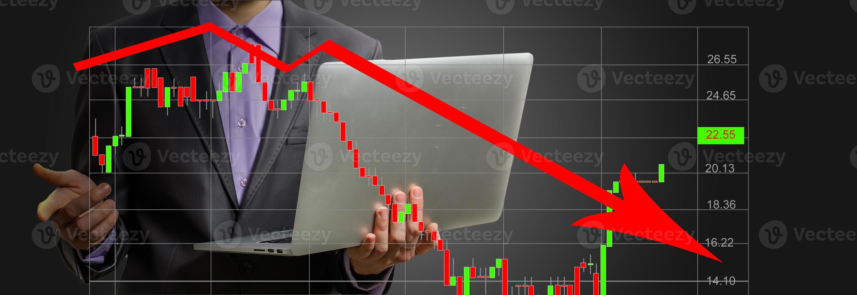 financiero concepto. gráficos de financiero crisis 2020, Copiar espacio foto