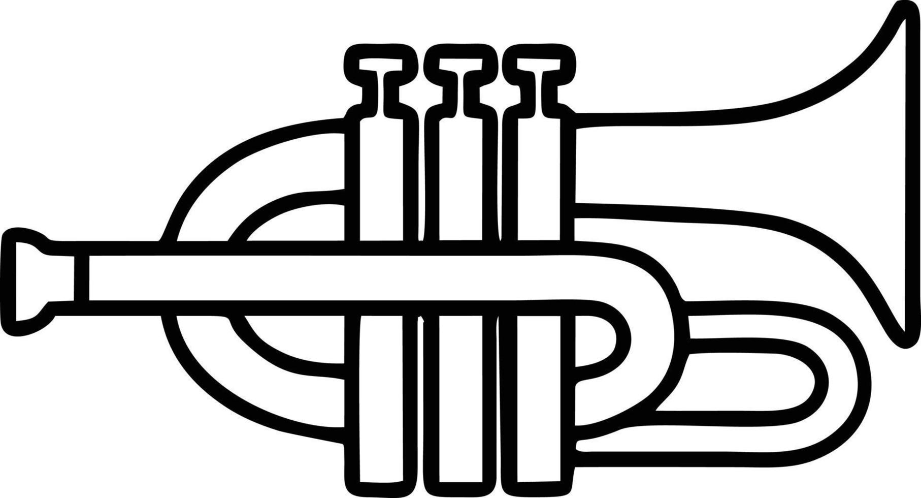 trumpet instrument icon symbol design vector image. Illustration of musical trumpet horn vector design image. EPS 10