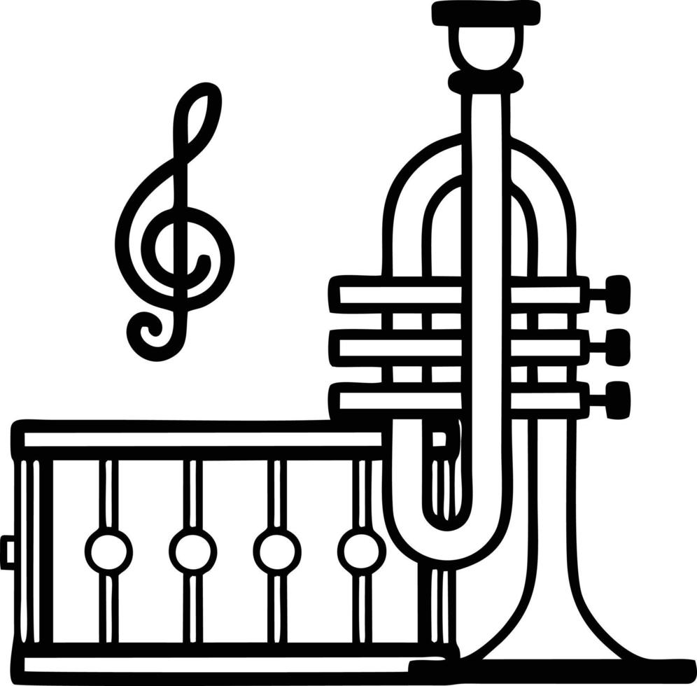 trumpet instrument icon symbol design vector image. Illustration of musical trumpet horn vector design image. EPS 10