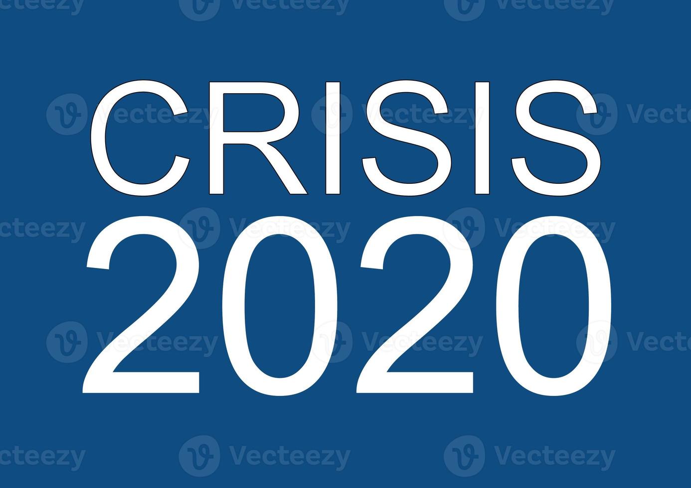 the words crisis 2020 laid with white letters on blue pantone surface for stock market background photo