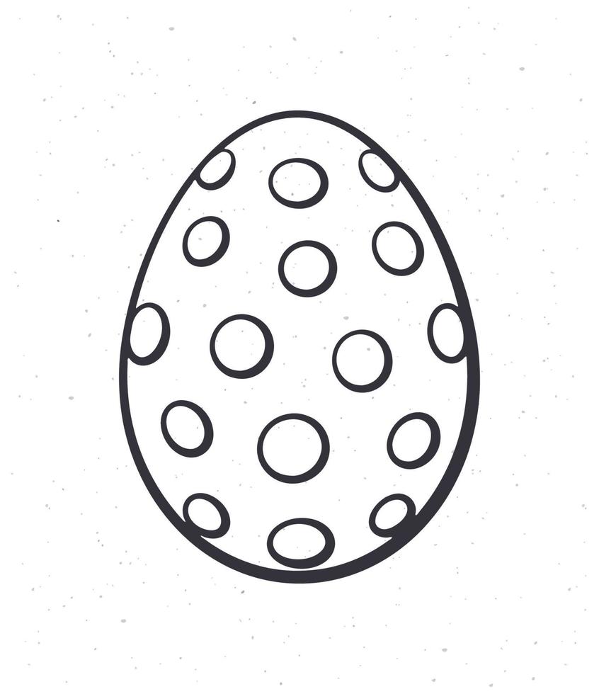 Outline doodle of Easter egg with dotted pattern vector