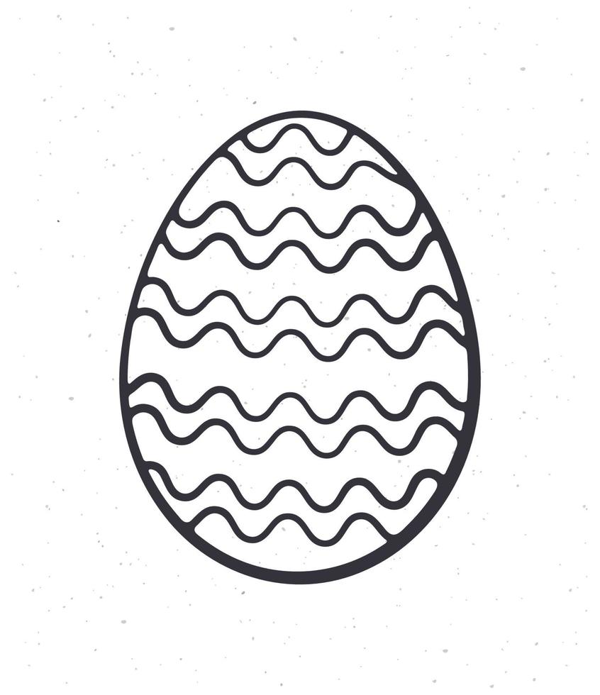 Outline doodle of Easter egg with zigzag pattern 22229895 Vector Art at