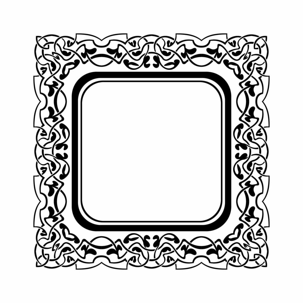 patrón de concepto de conjunto de vector de borde sin costura adornado vintage en estilo tradicional. ornamento de rizos y espirales aislado sobre fondo blanco