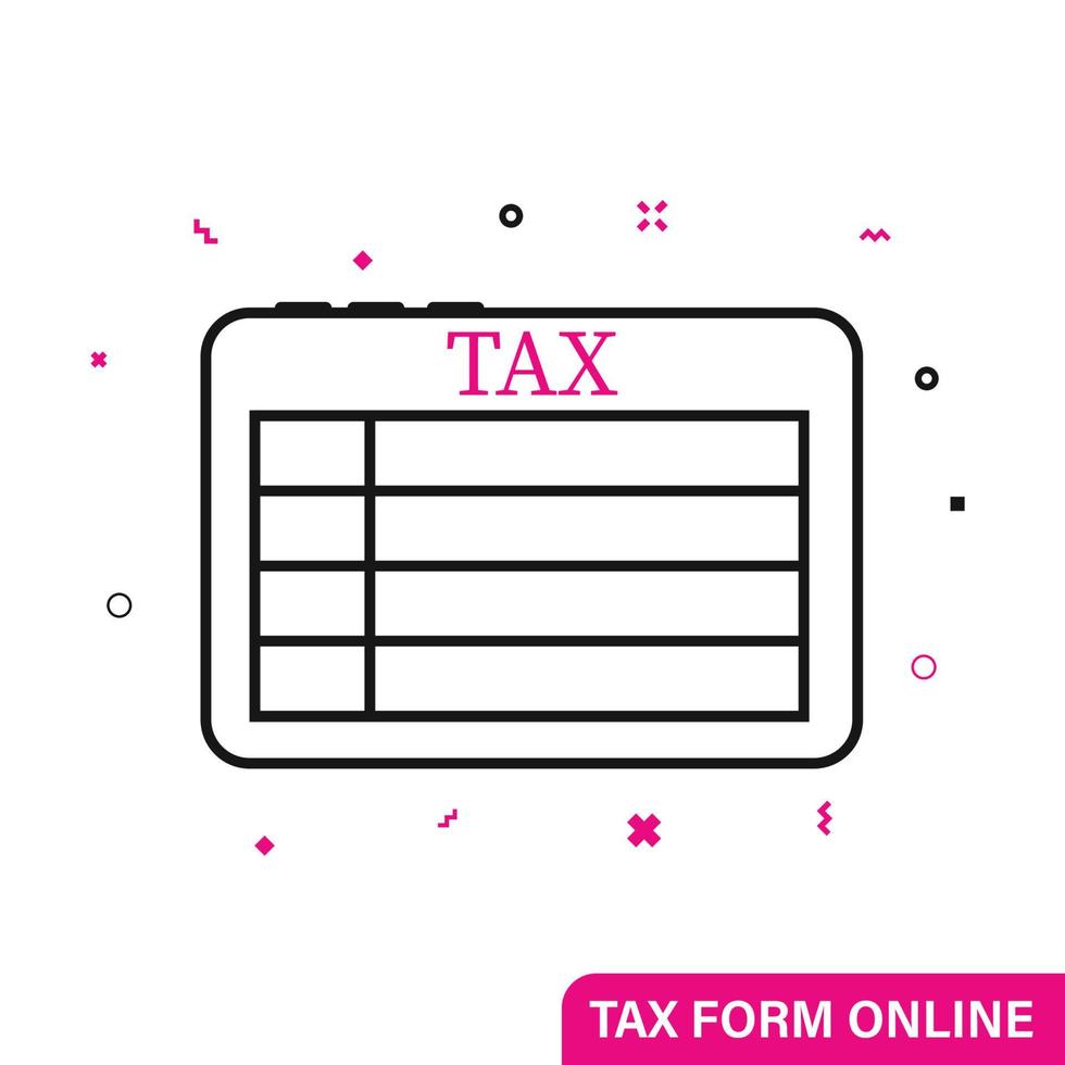 Tax online form on tablet vector