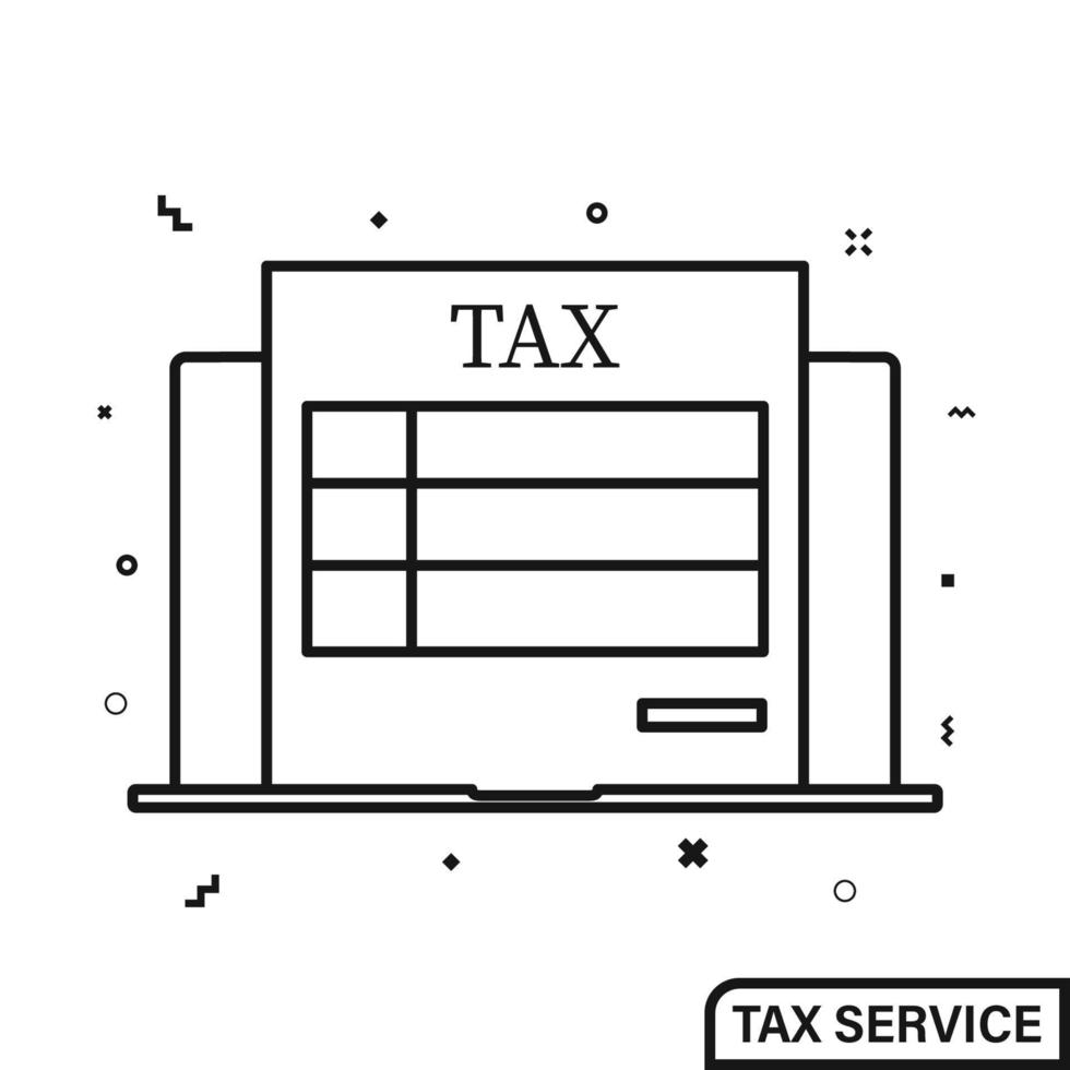 Tax online form on laptop vector