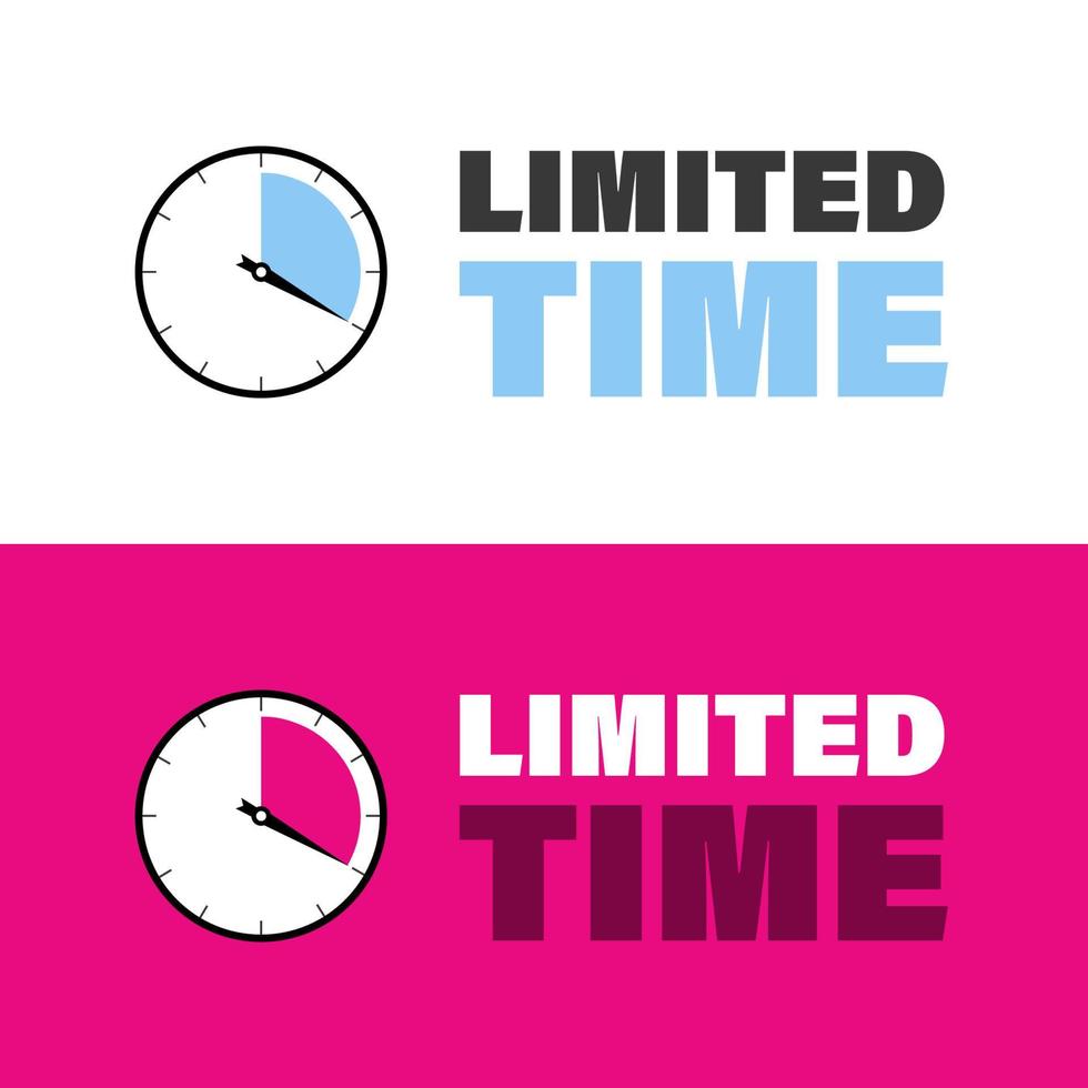 limitado hora carteles conjunto con reloj vector