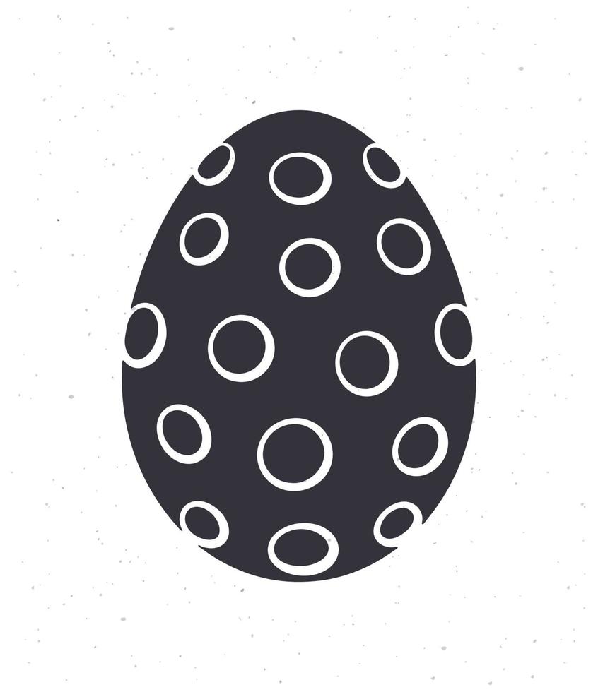 Silhouette of Easter egg with dotted pattern vector