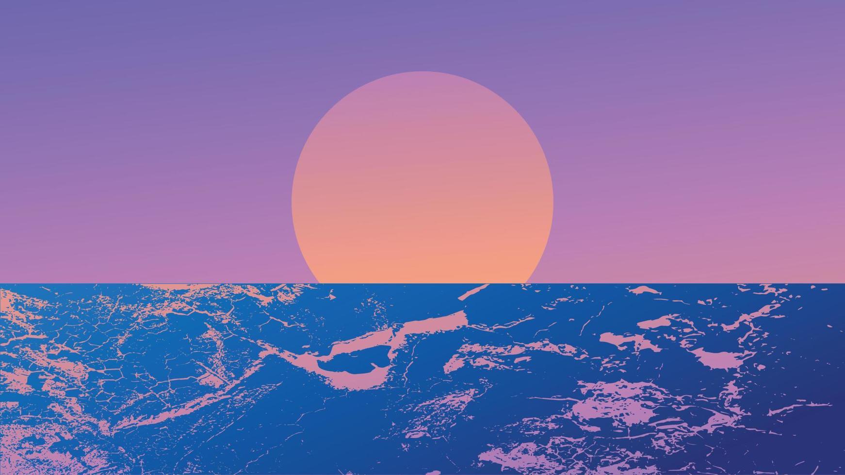 Purple sea sunset vector