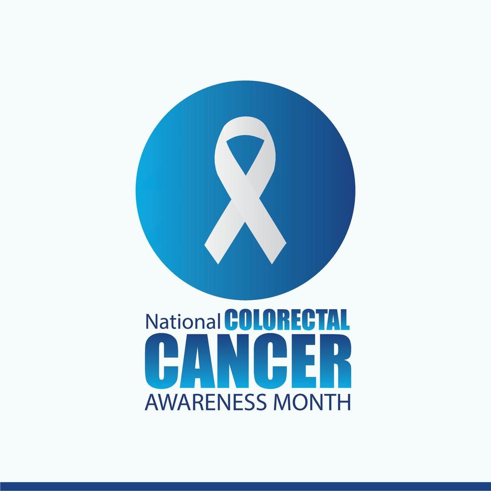 vector ilustración de nacional colorrectal cáncer conciencia mes. sencillo y elegante diseño