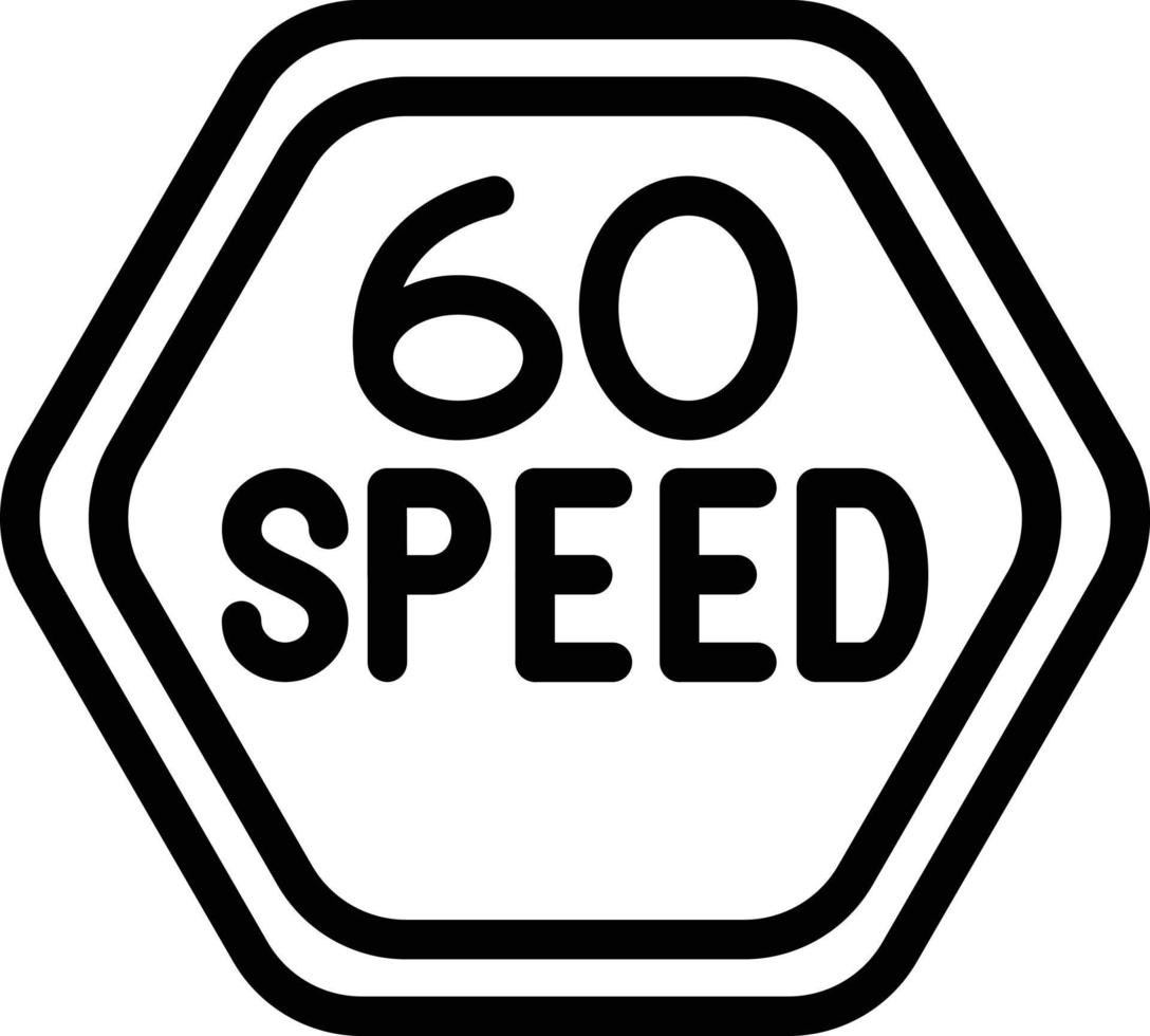 Vector Design 60 Speed Limit Icon Style