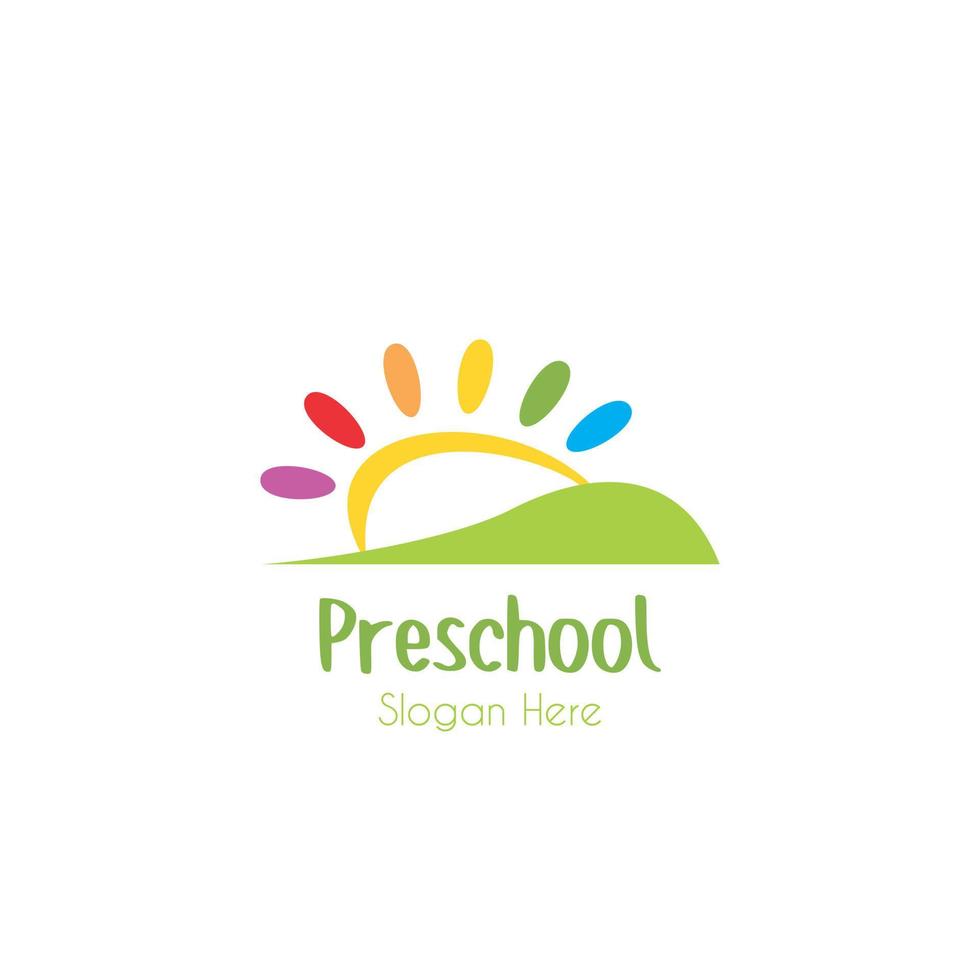 kindergarten school logo vector template