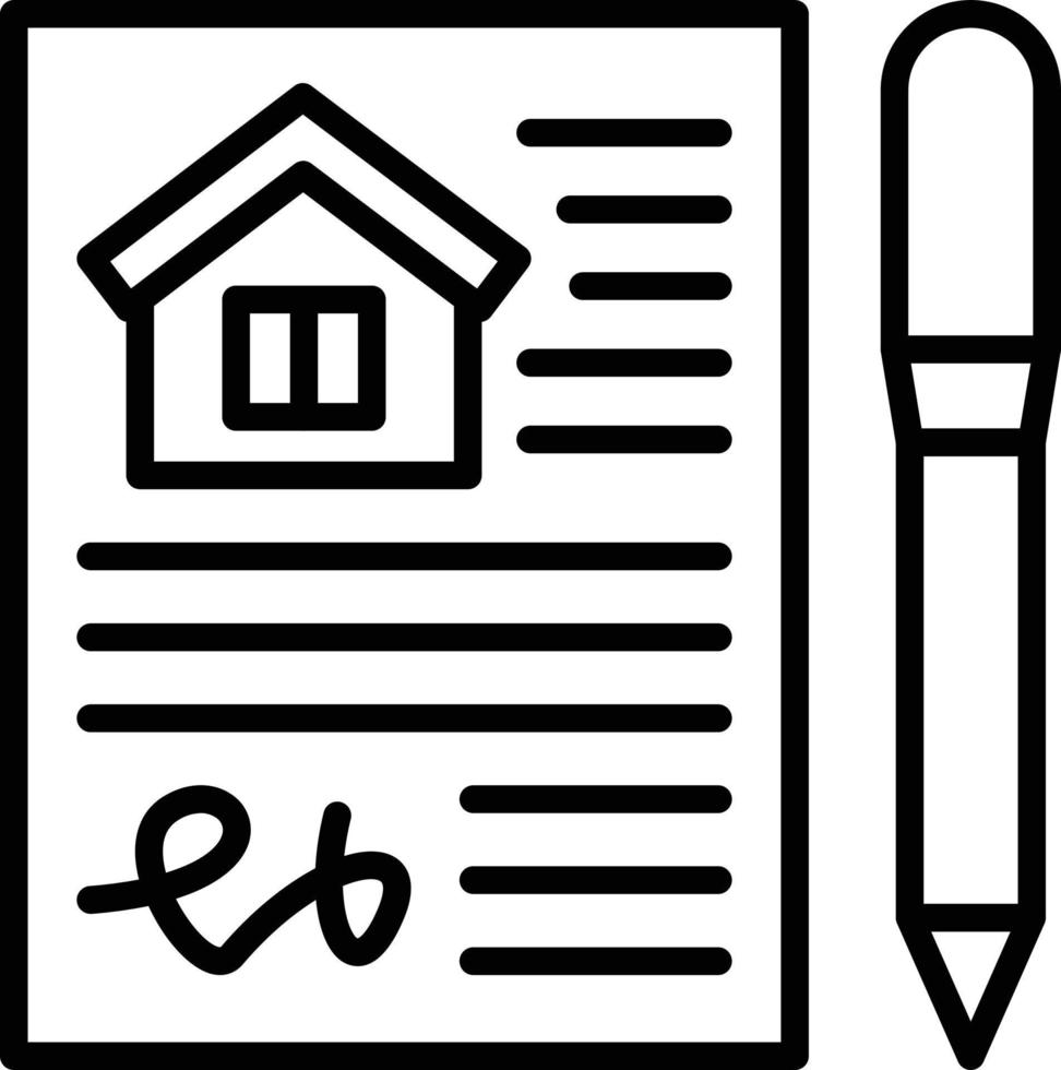 Vector Design House Contract Icon Style