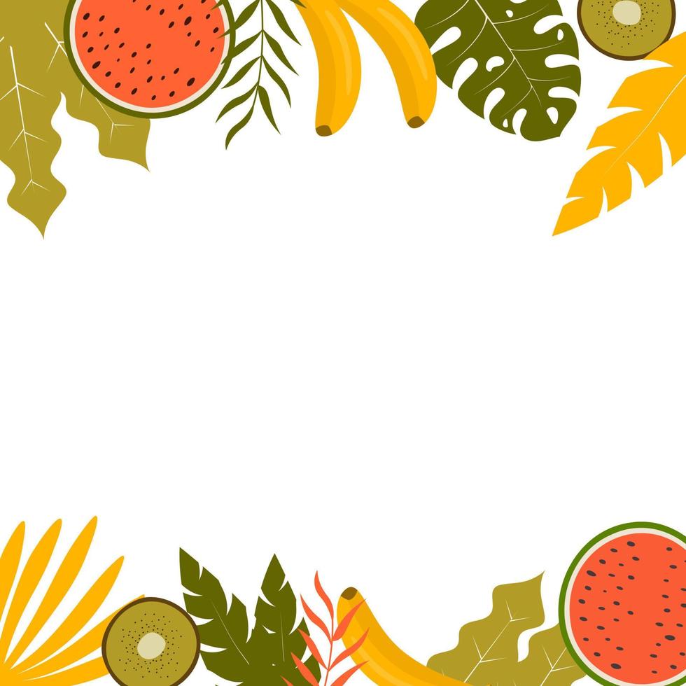 tropical border frame vector
