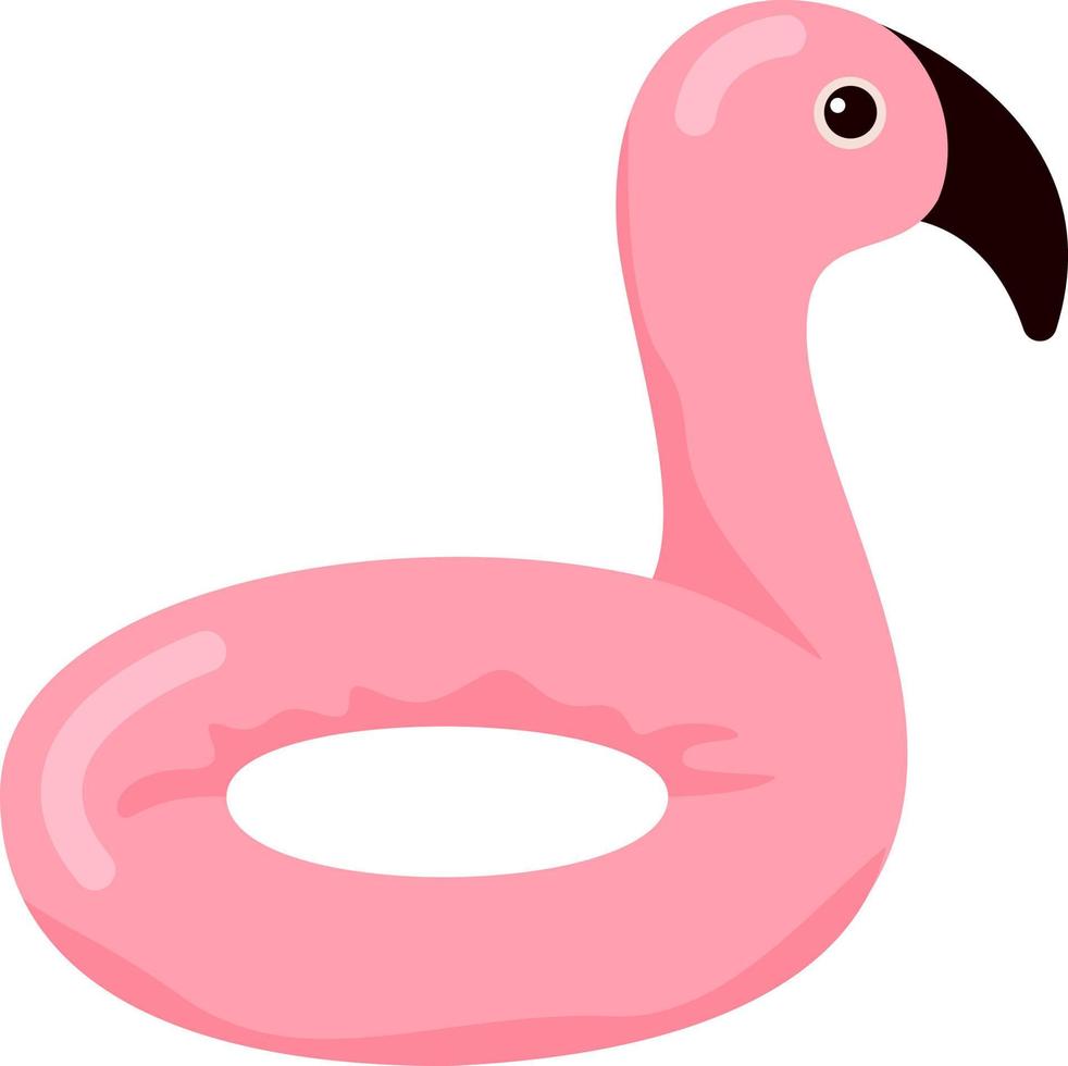 Pink flamingo inflatable pool ring vector