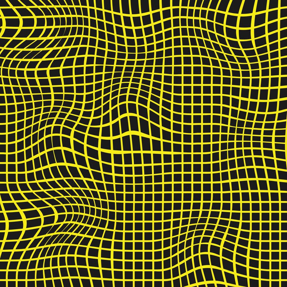 Monochrome yellow line waves abstract background distorted line shapes abstract lines vector