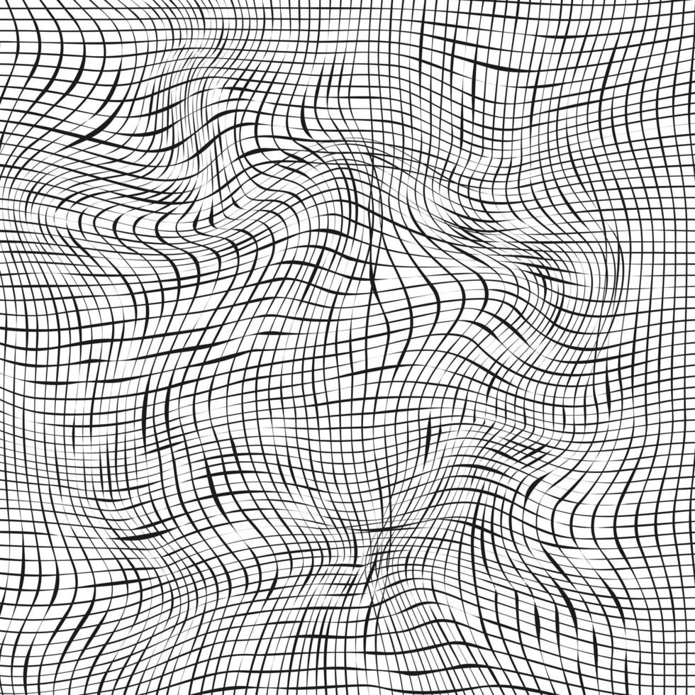 Monochrome Black thin line waves abstract background distorted line shapes abstract lines vector