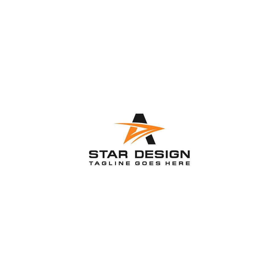 letra un estrella logo icono diseño modelo elementos vector