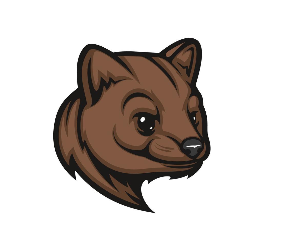 sable sonriente dibujos animados aislado icono. salvaje animal vector