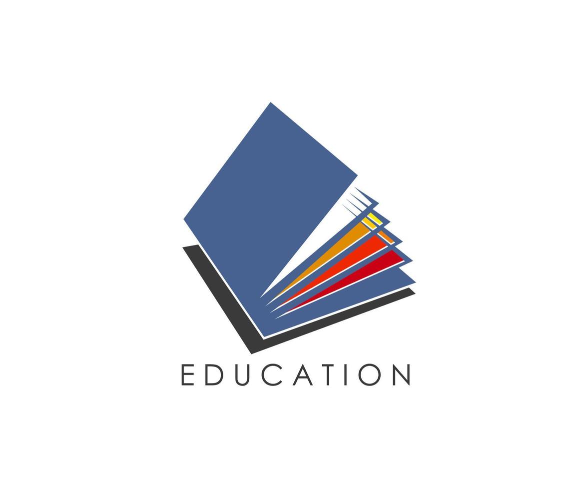 Education book icon, library, dictionary, textbook vector