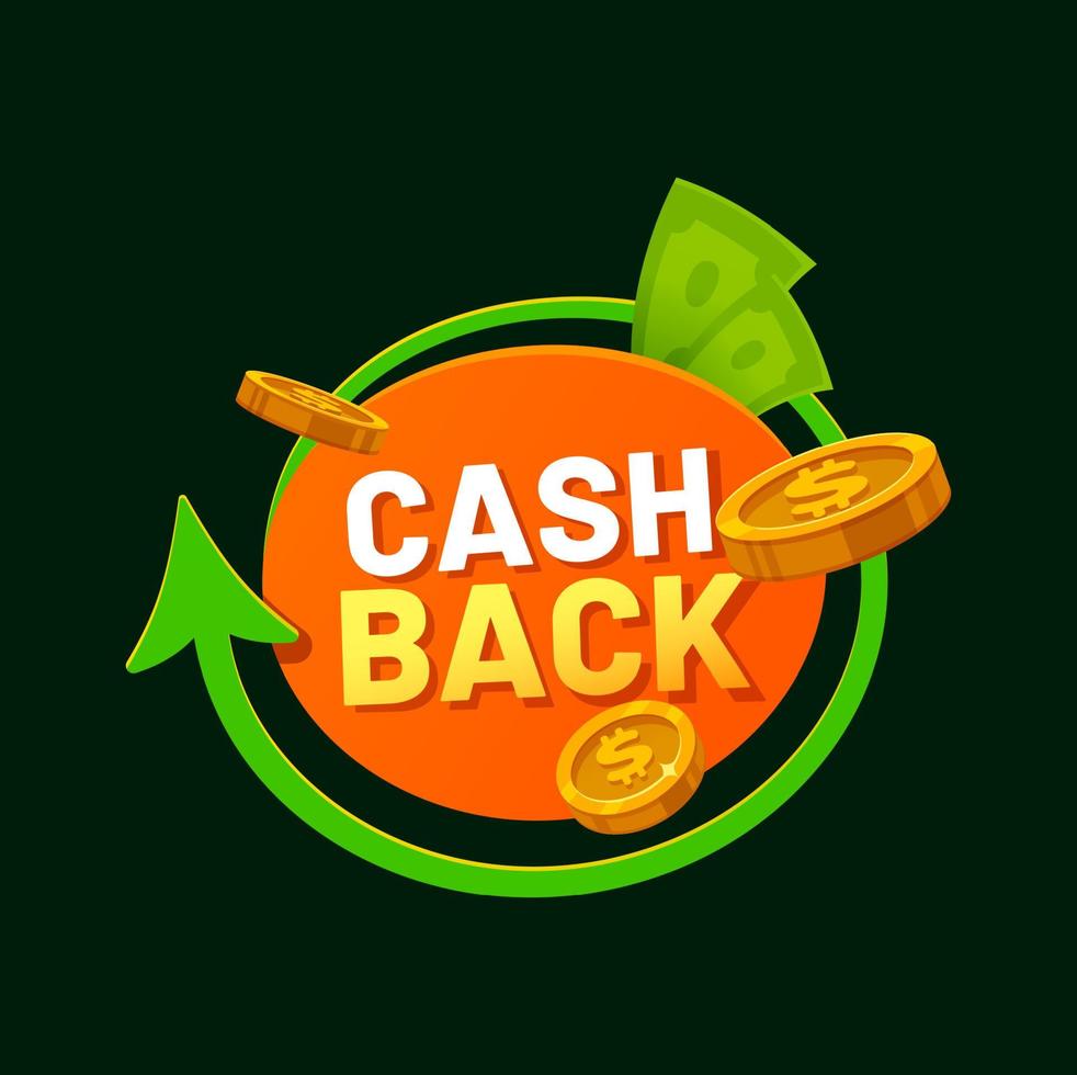 Cash back save service, rebate money warranty vector